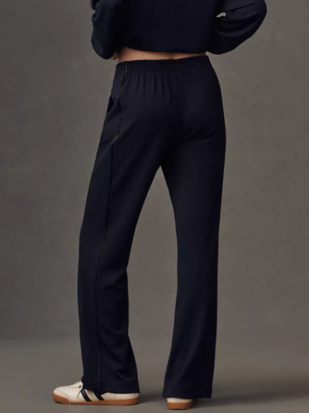 NWT Maeve The Brooklin Knit Navy Wide-Leg Pull-On Casual Pants Large - Picture 2 of 6